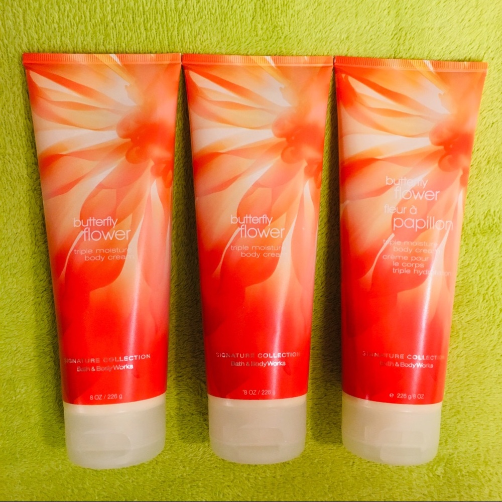 Bath & Body Works Butterfly Flower body cream set